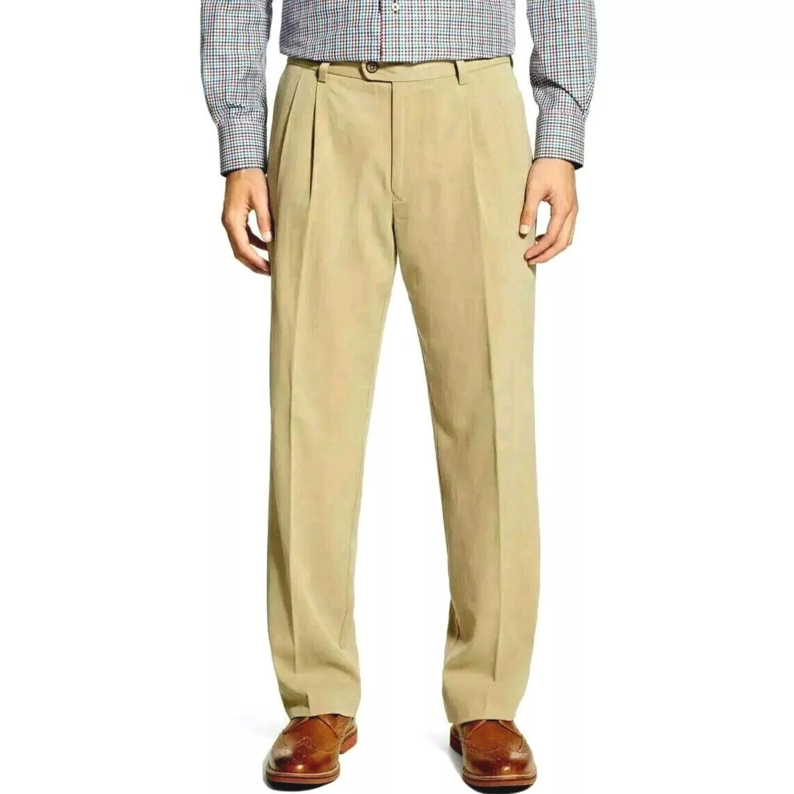 Tommy Bahama Casual Pants Tommy Bahama 44x30 St Thomas Khaki 90% Silk Double Pleated Beige