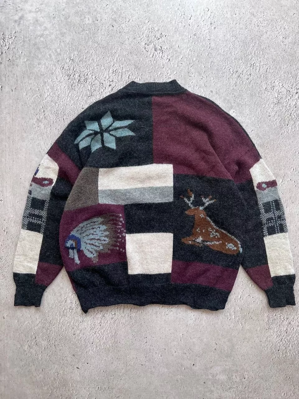 Hugo Boss Sweaters Knitwear Hugo Boss × Vintage Hugo Boss wool sweater patterned jumper vintage 90’s boxy Gray