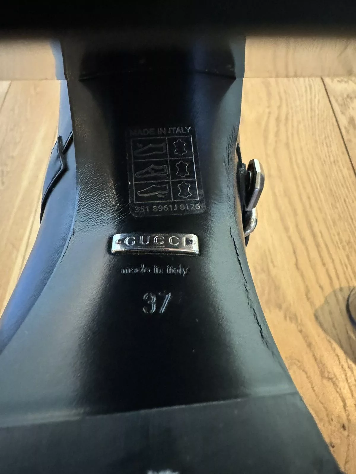 Gucci Boots Gucci Leather Striped Moto Boots Black