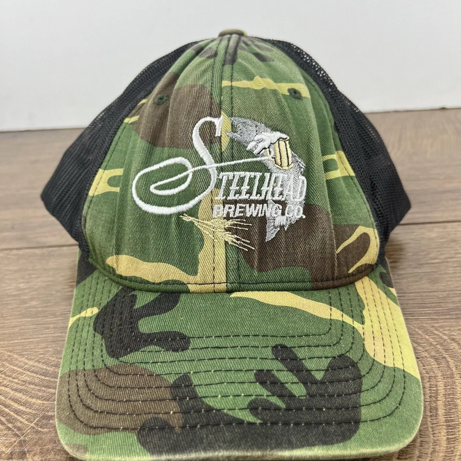 Other Hats Other Steelhead Brewing Hat Adjustable Hat Camo Adjustable Hat Gre Green