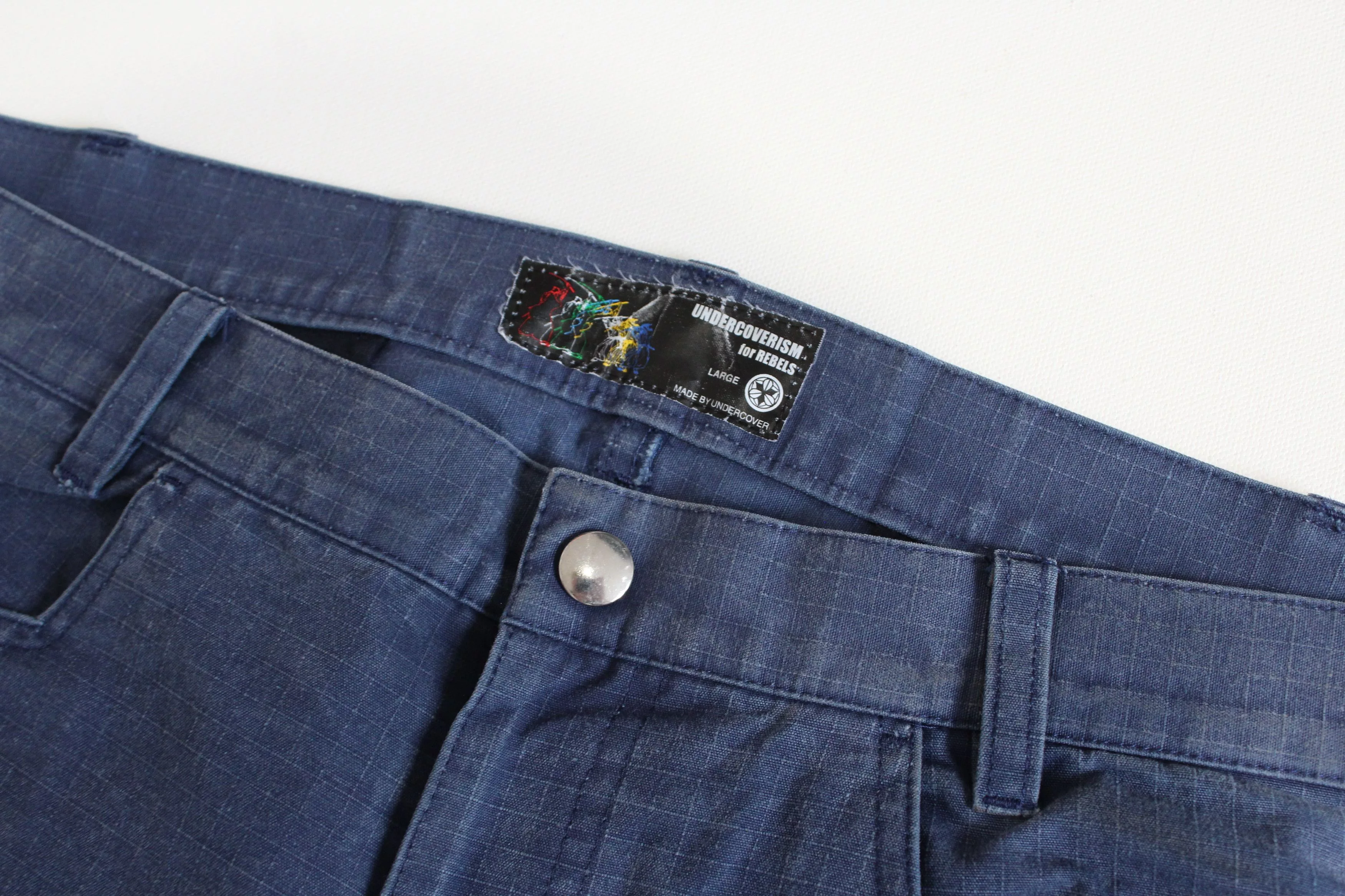 Undercover Casual Pants Undercover Vertical Cargo Pants Blue