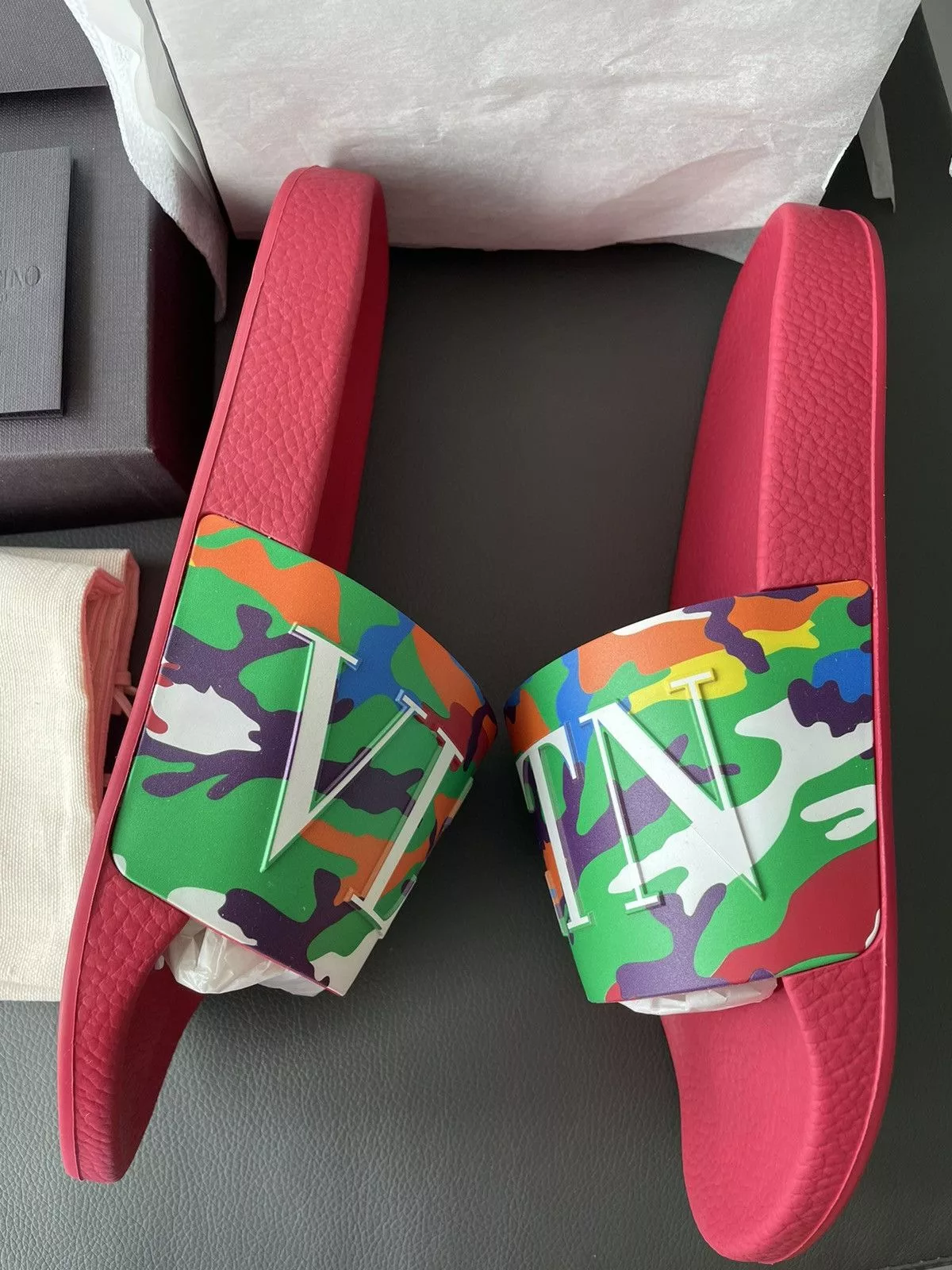 Giovanni Valentino Sandals Giovanni Valentino × Valentino Brand New Rare Iconic Limited Camouflage Slipper Slides Multi