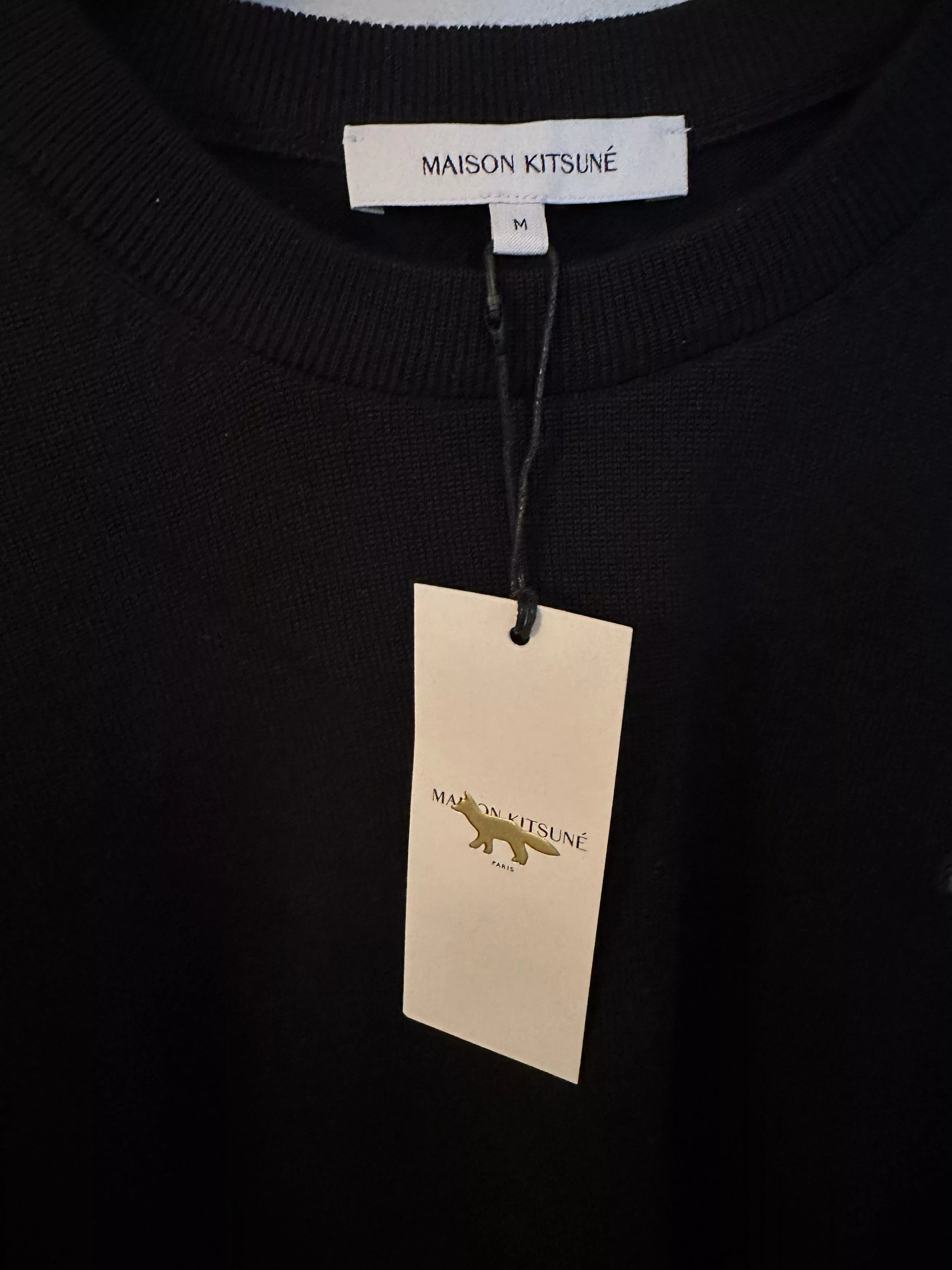 Maison Kitsune Sweaters Knitwear Maison Kitsune Bold Fox Head Patch Regular Jumper Black
