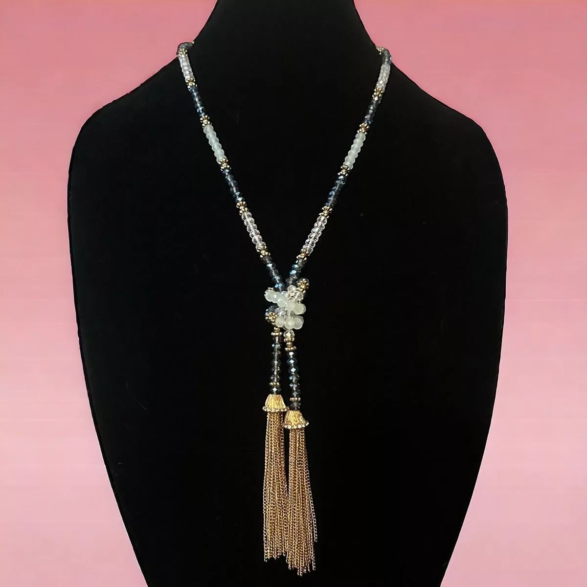Other Necklaces Other Crystal bead lariat necklace Blue