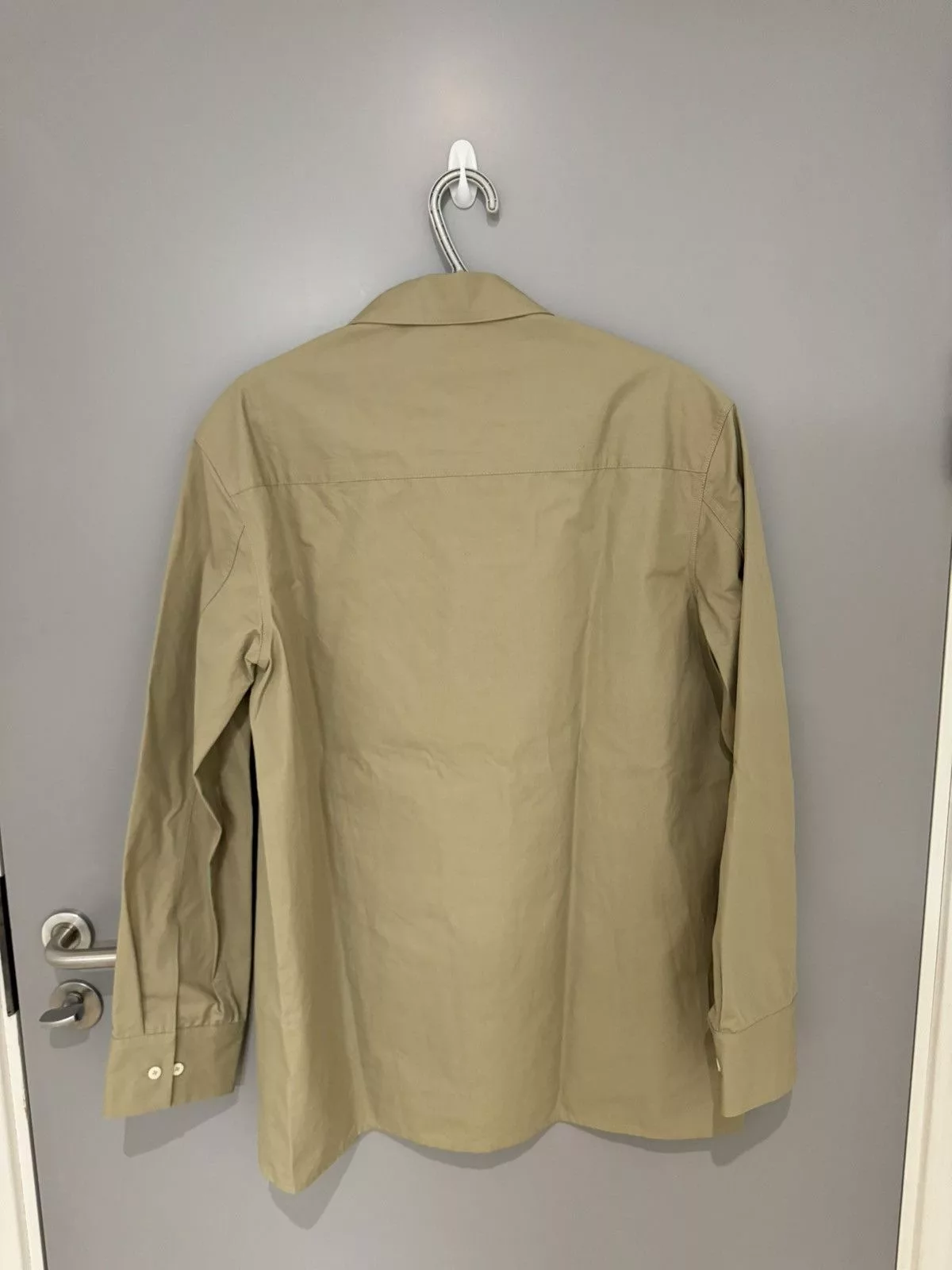 Jil Sander Shirts Button Ups Jil Sander Detachable Leather Patch Plain Shirt Beige