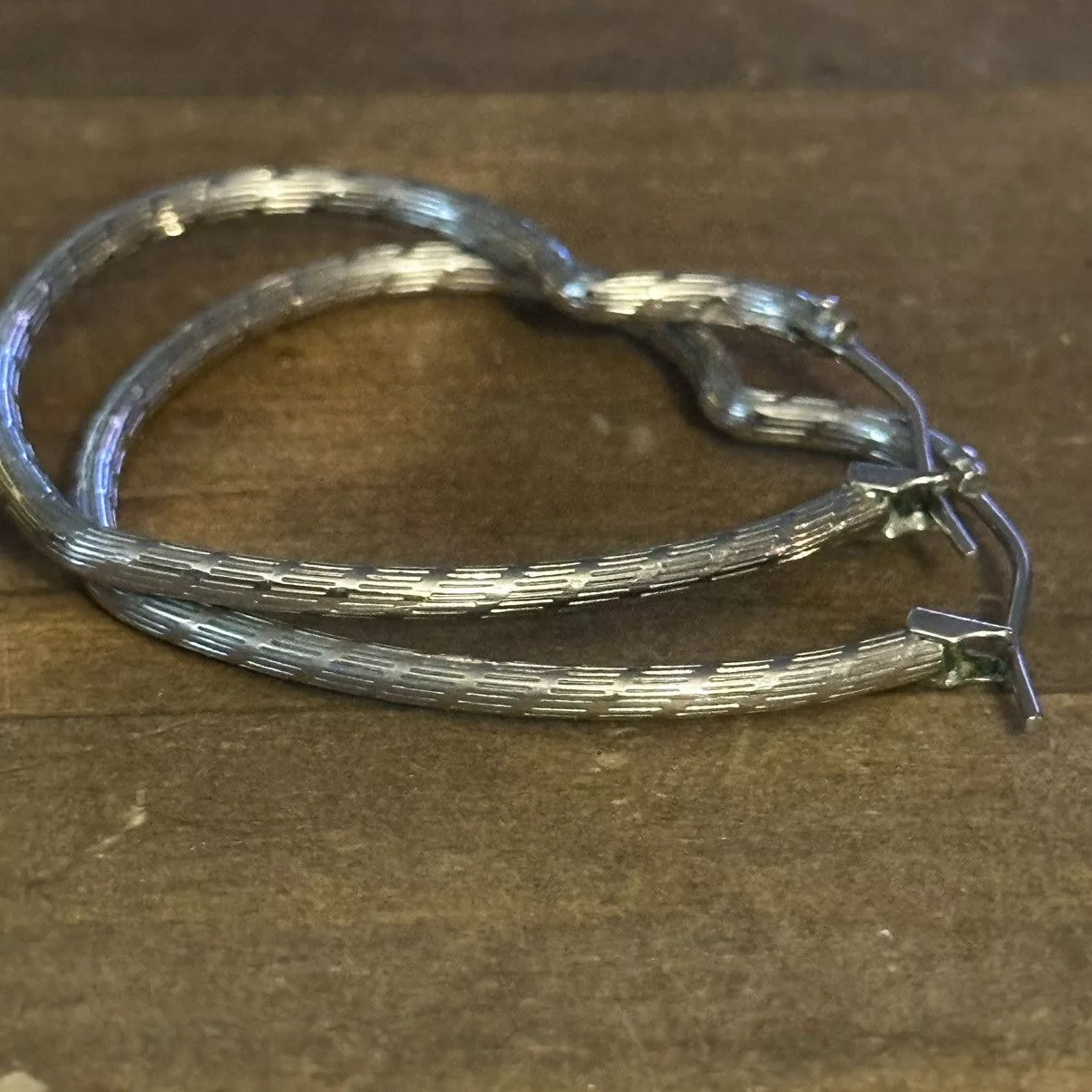 Other Earrings Other Silver tone heart shaped hoop earrings