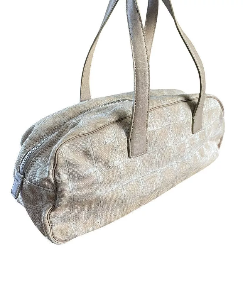 Chanel Shoulder Bags Chanel CC Canvas Baguette Bag Beige