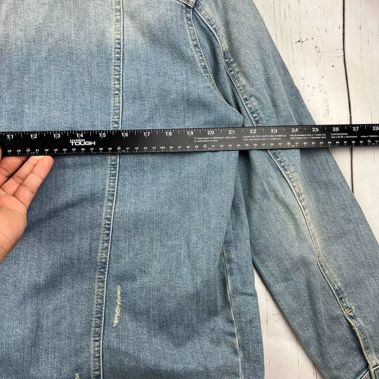 Mavi Denim Jackets Mavi Medium Stretchable Oversized Distressed Denim Jacket Blue