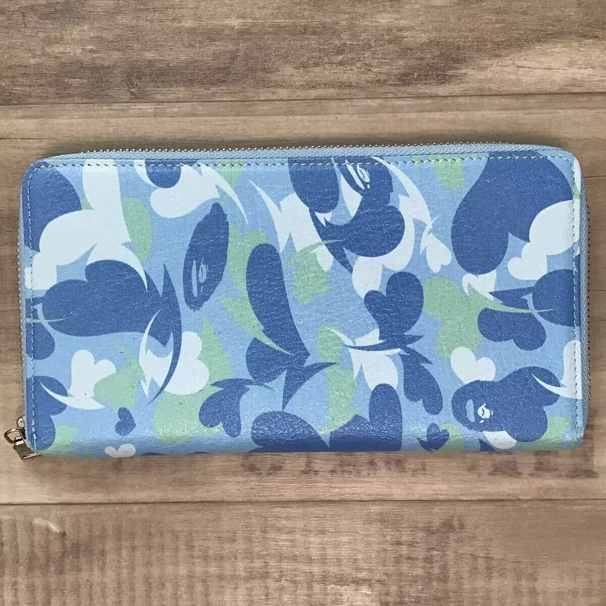 Bape Wallets Bape × Nigo Leather BAPE camo Long Wallet a bathing ape NIGO Blue