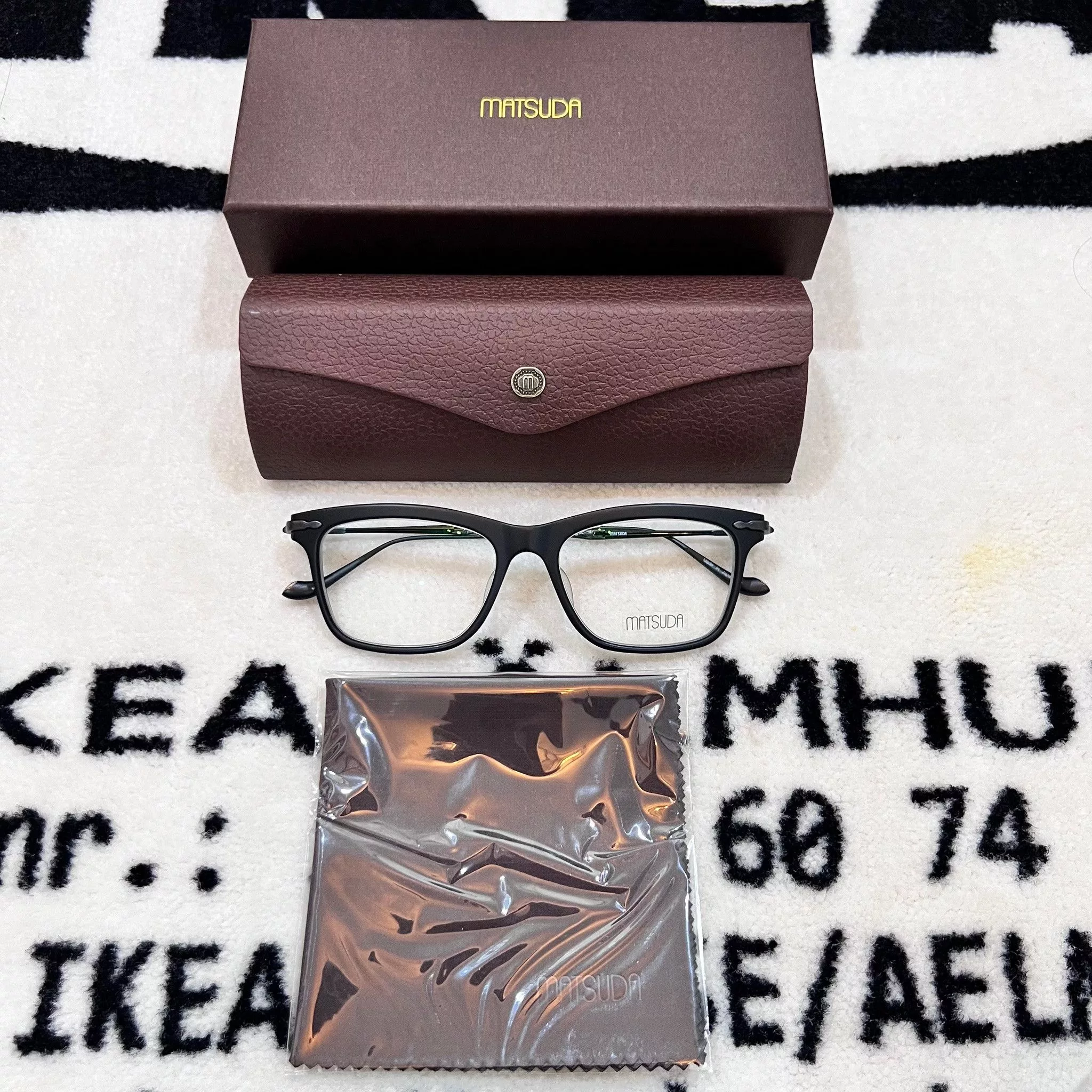 Matsuda Sunglasses Matsuda M2049 Rectangular Eyeglasses in Matte Black Colorway