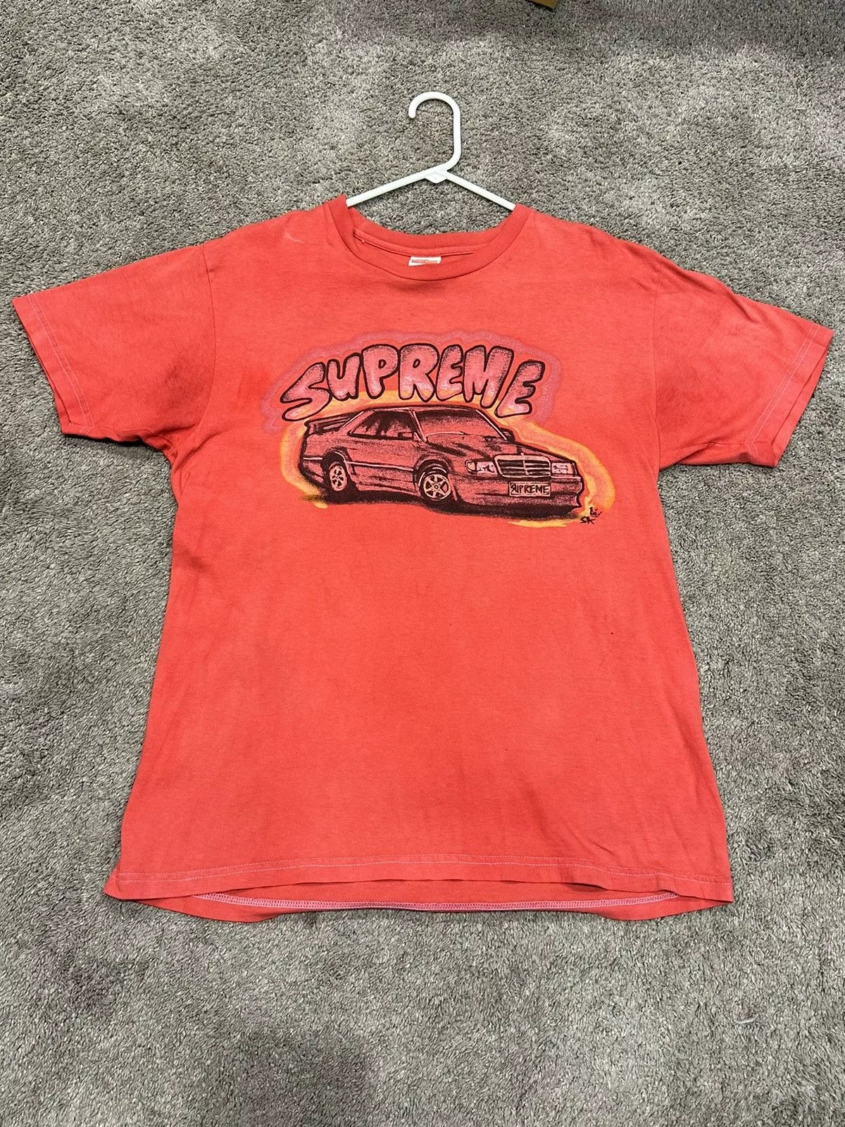 Supreme Short Sleeve T Shirts Supreme Mercedes Tee Red