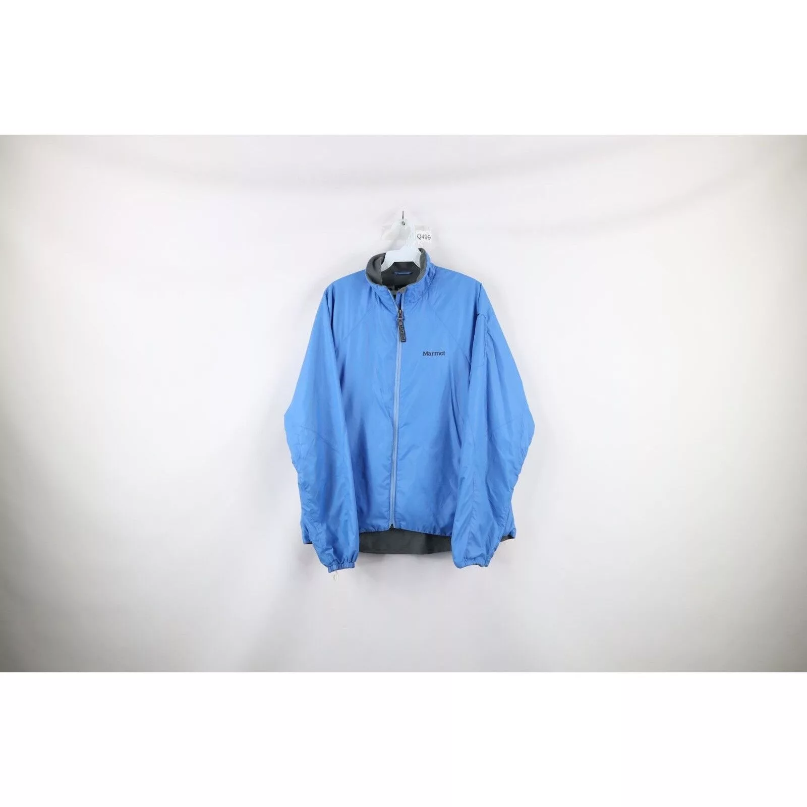 Marmot Jackets Marmot Distressed Spell Out Fleece Lined Jacket Blue