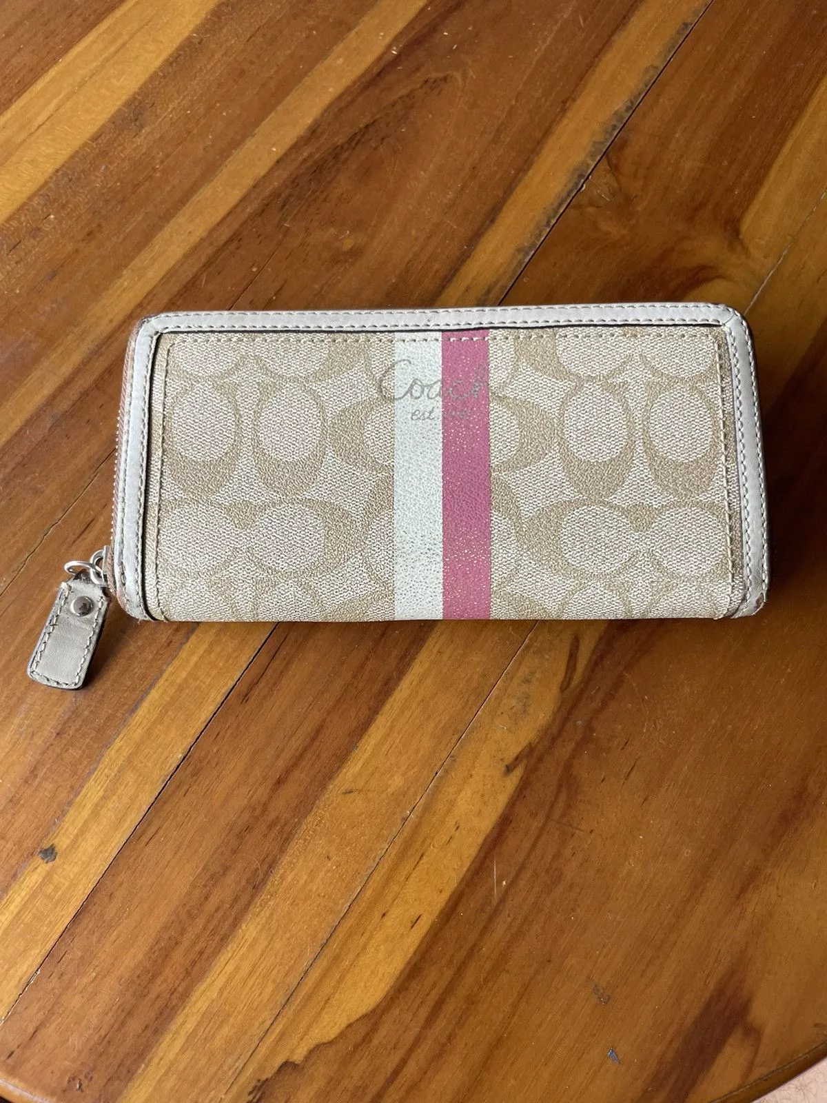 Coach Wallets Coach Signature Monogram Long Wallet Beige