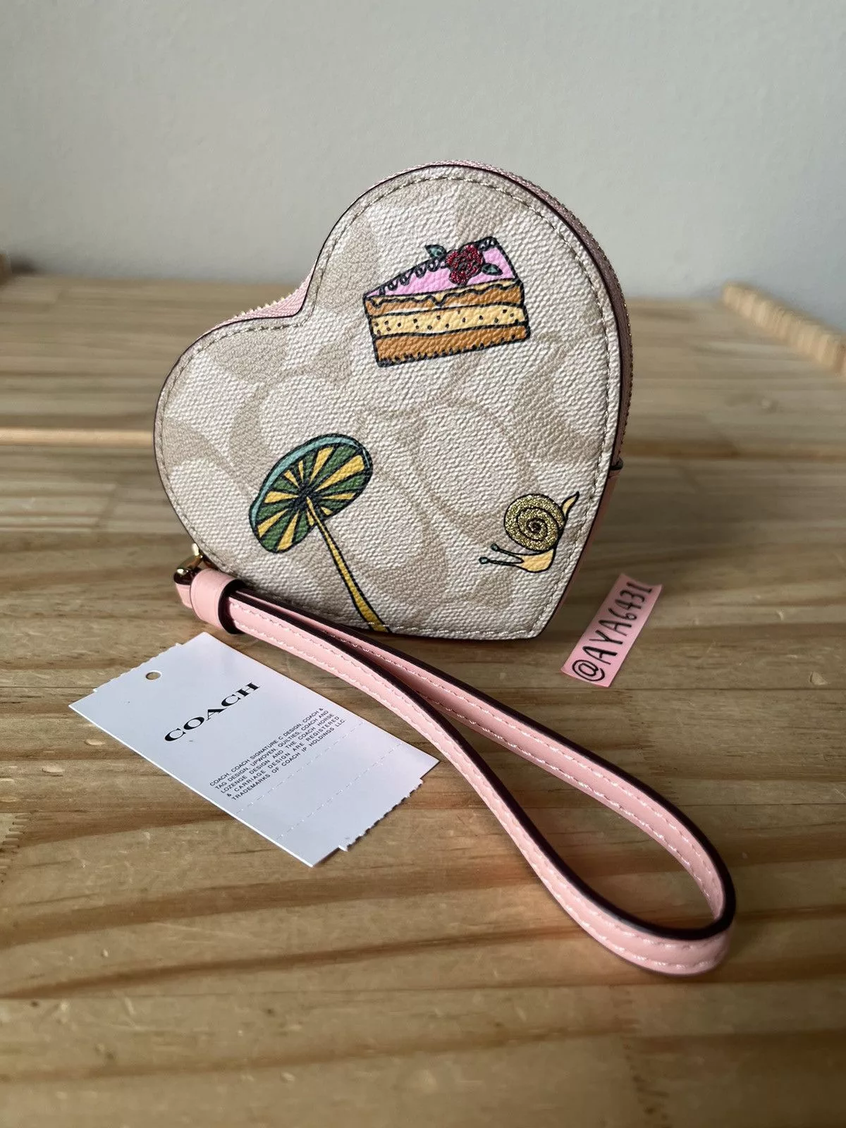 Coach Wallets Coach heart coin case Pink