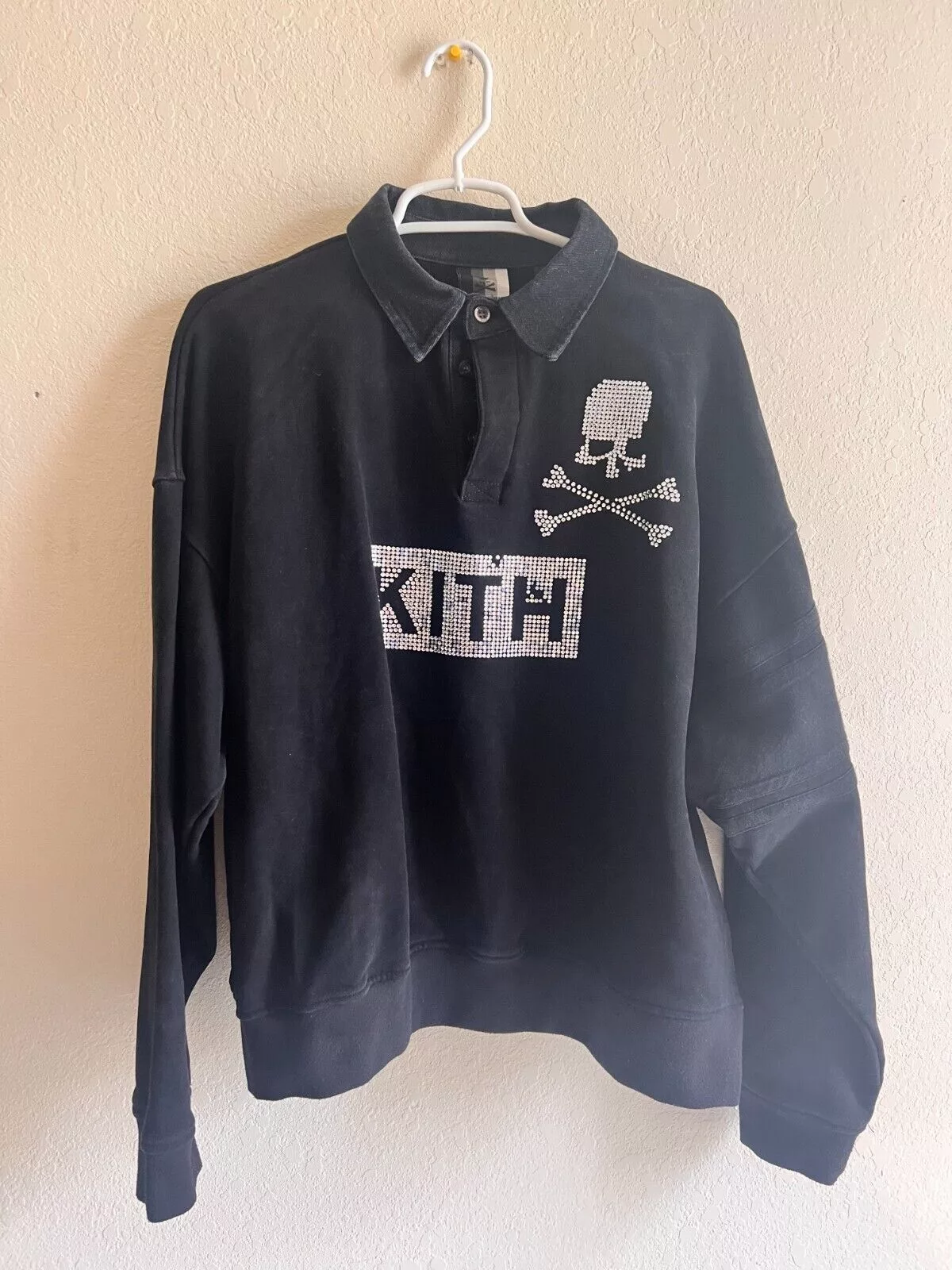 Kith Polos Kith × Mastermind Japan Kith x Mastermind Rugby Polo Shirt Embellished Swarovski Black