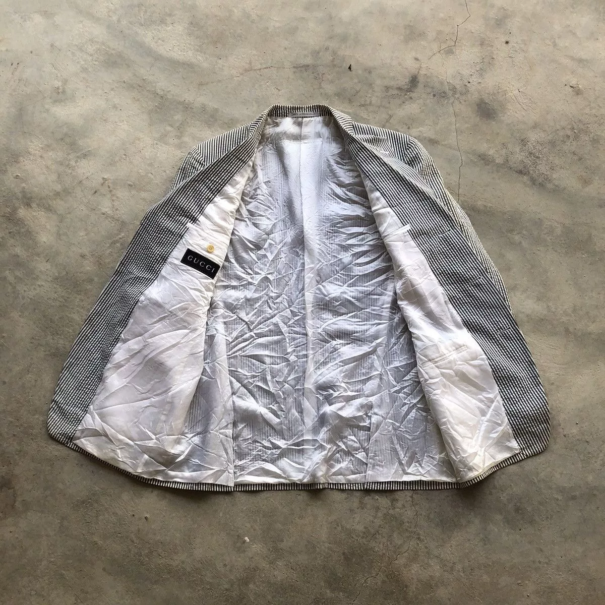 Gucci Blazers GUCCI Black White Stripe Blazer Coat