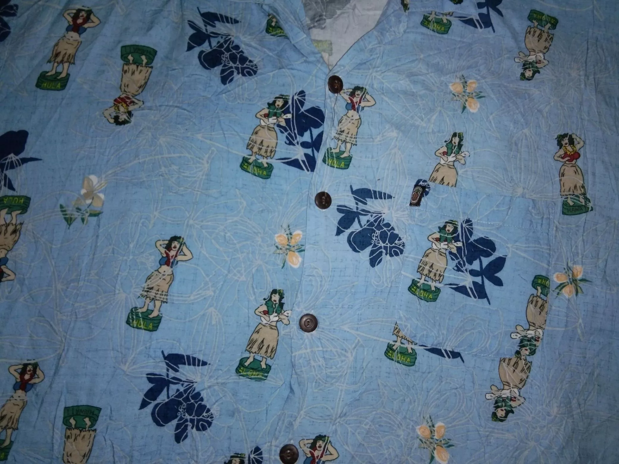 Pineapple Connection Shirts Button Ups Pineapple Connection Hawaii Hawaiian button shirt Blue Vintage