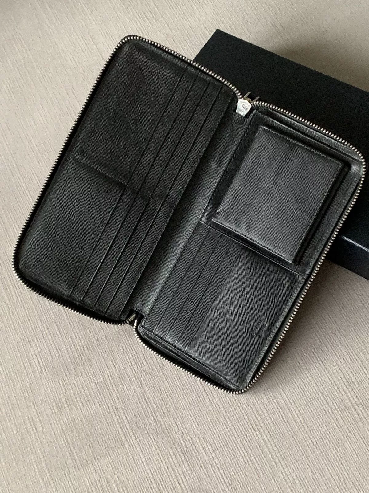 Prada Wallets Prada black leather wallet purse with box