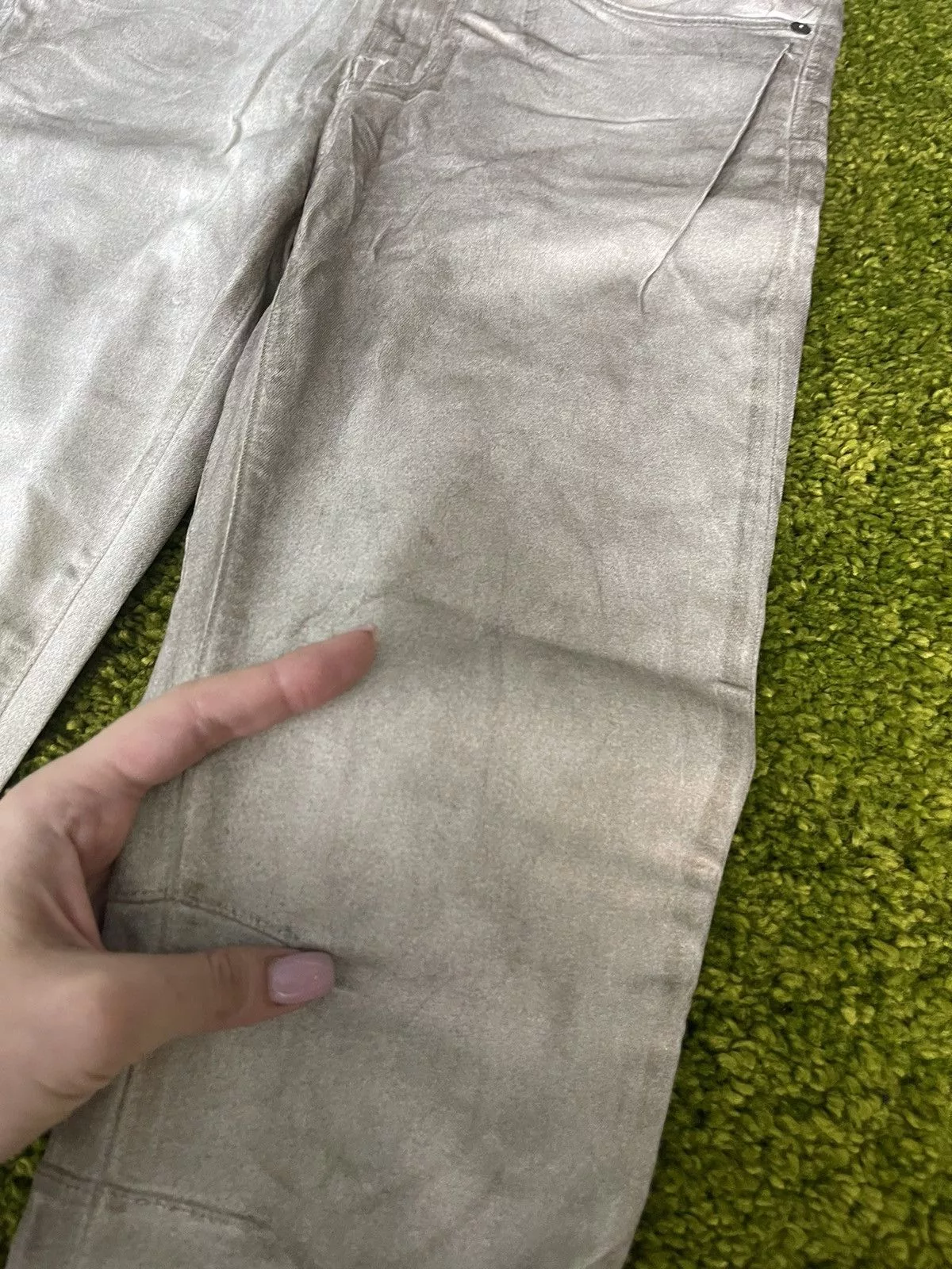 Helmut Lang Jeans Helmut Lang × Vintage Helmut Lang avant garde silver glittered waxed jeans denim Gray Avant-Garde