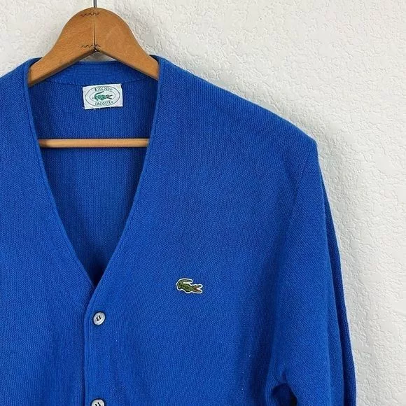Izod Sweaters Knitwear Izod × Lacoste × Vintage VTG Lacoste Izod Knit Botton Front V Neck Sweater Cardigan Multi