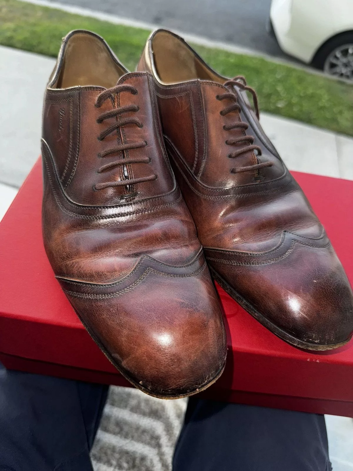 Gucci Formal Shoes Gucci × Paolo Gucci Mens Gucci Leather Oxford Shoe US Made In ITALY Brown