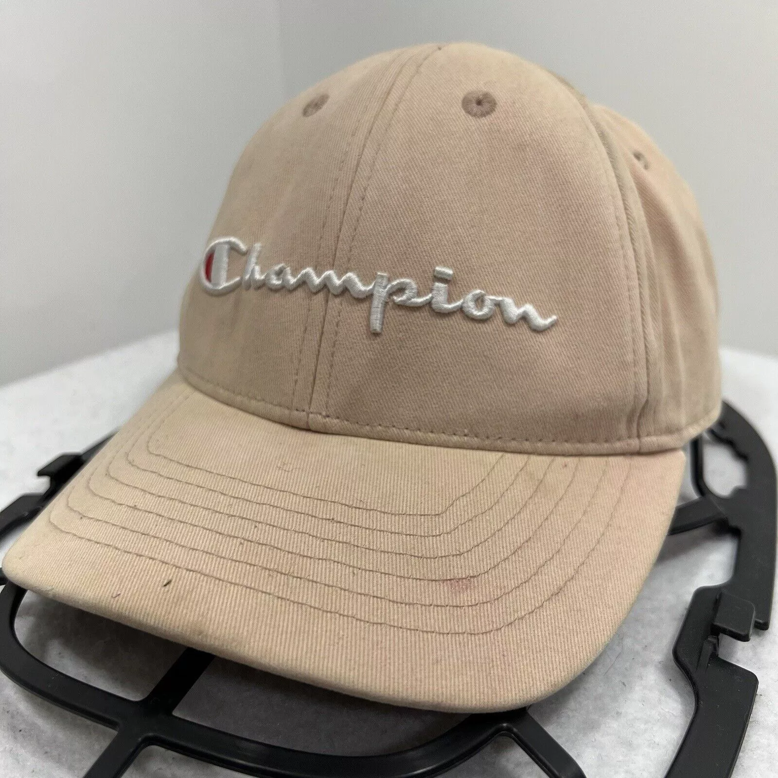 Champion Hats Champion One Size Fits All Peach Pink Baseball Cap Hat Logo