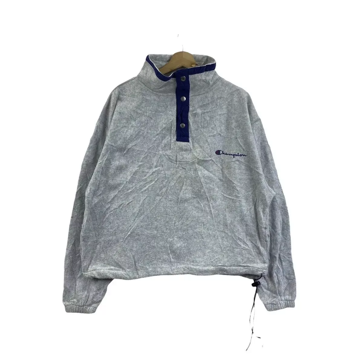 Champion Jackets Vtg 90’ CHAMPION PRODUCTS USA Snap Button Fleece Sweater Gray