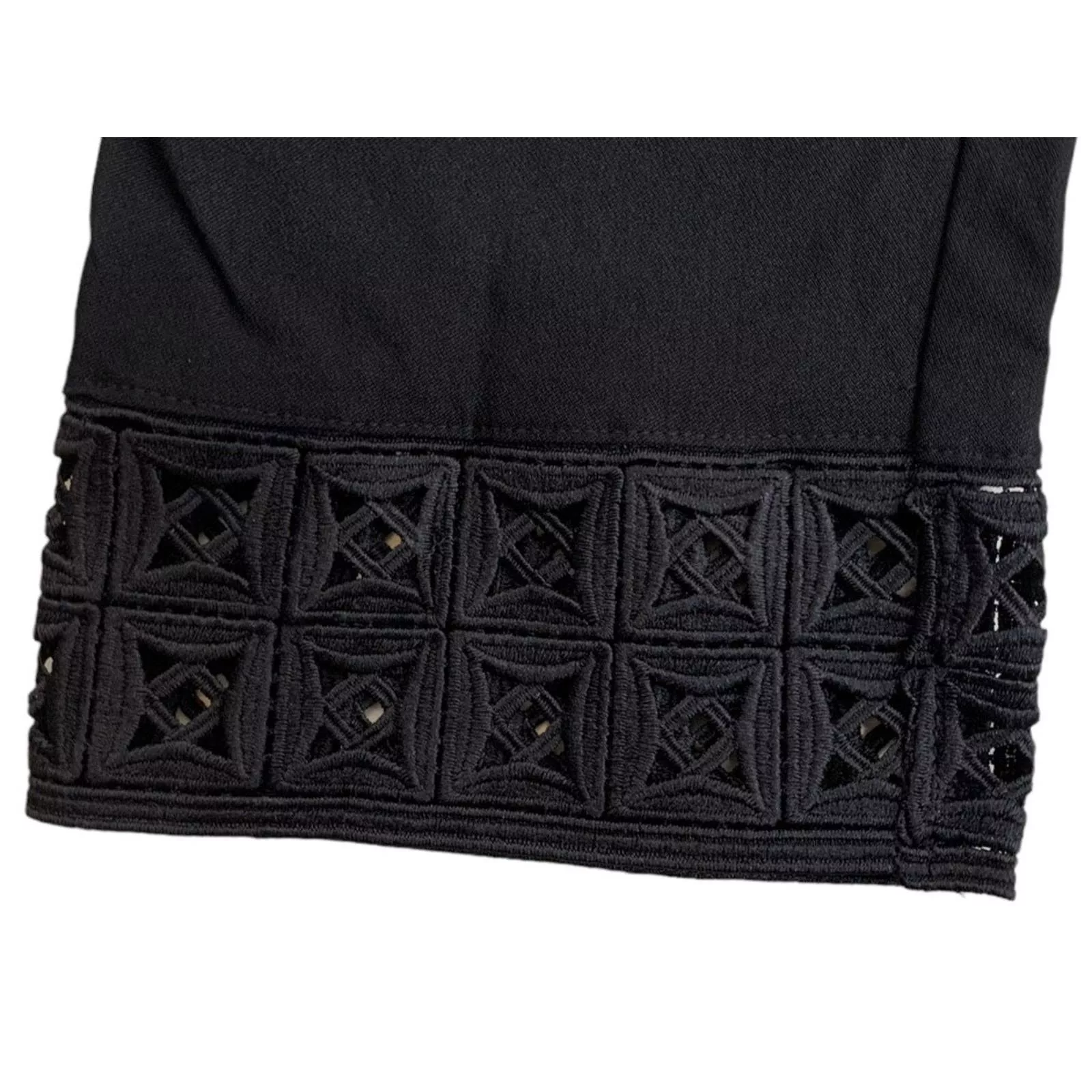 Chicos Pants Chicos women size 8 Black Ankle Pants stretch Lace Trim