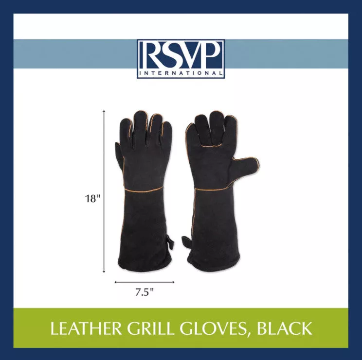 Black Leather Grill Gloves