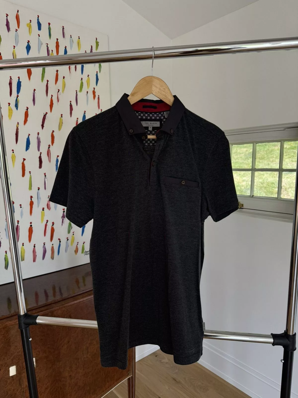 Ted Baker Polos Ted Baker Heather Grey Polo Gray