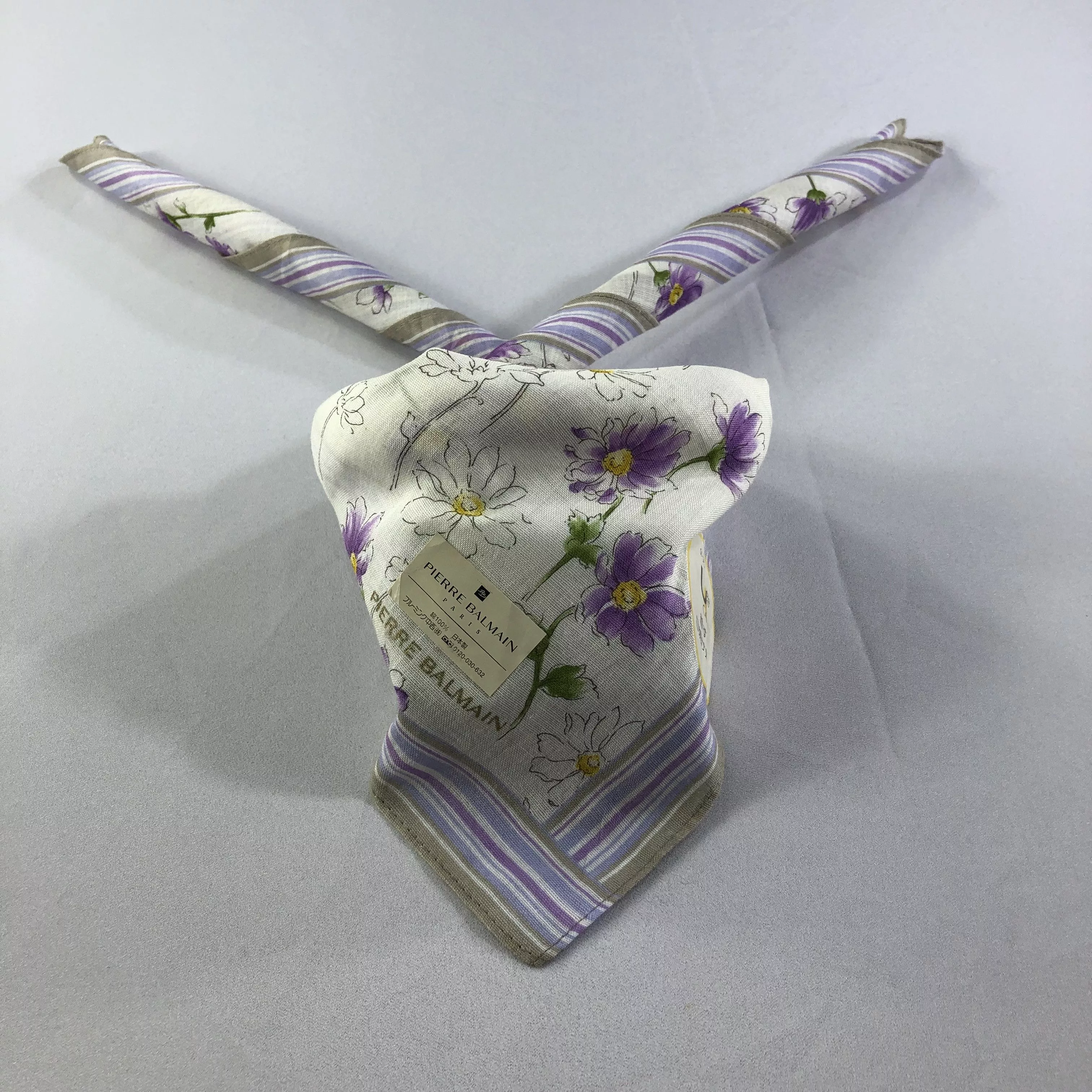 Pierre Balmain Ties Pocketsquares Pierre Balmain × Vintage Pierre Balmain Handkerchief Neckerchief Bandana H1875 Multi Avant-Garde
