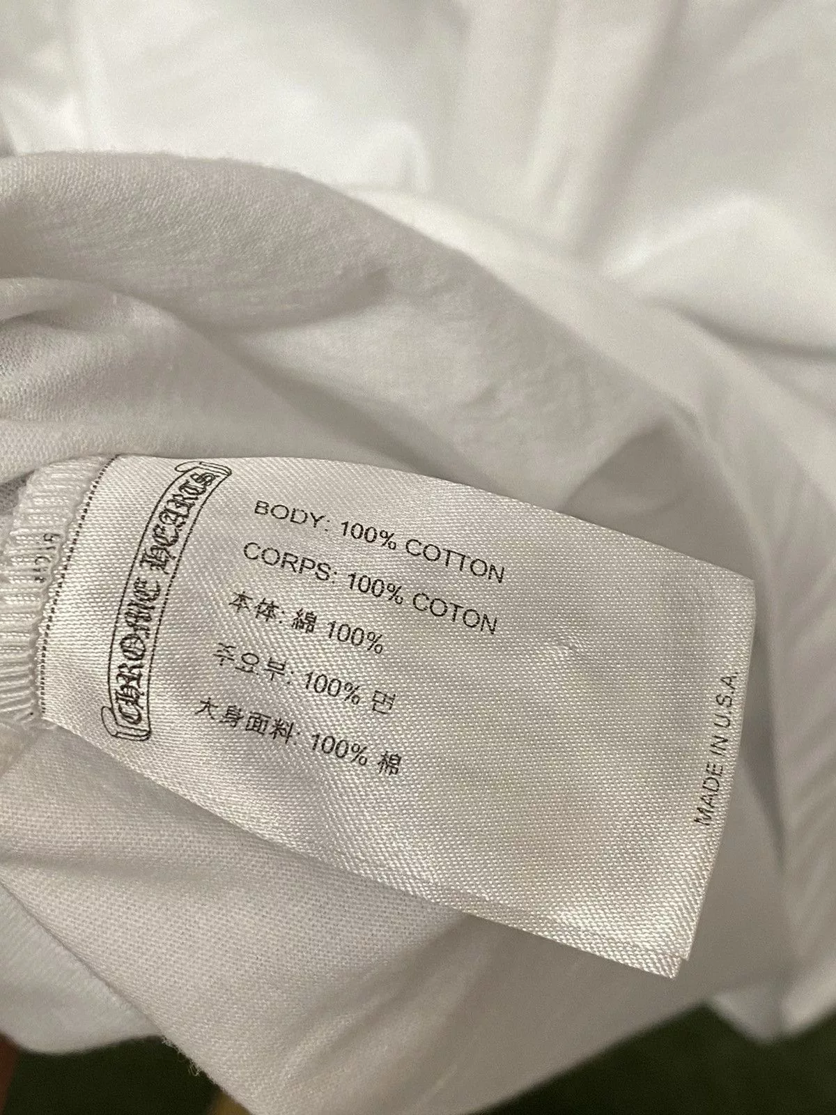 Chrome Hearts Long Sleeve T Shirts Chrome Hearts Script Neck Logo Triple White Longsleeve