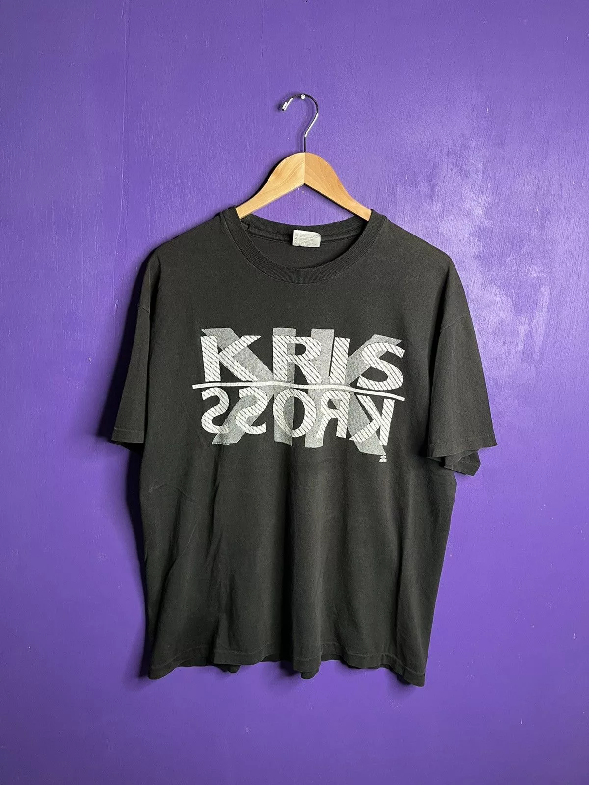 Rap Tees Short Sleeve T Shirts Rap Tees × Vintage Vintage 1992 Kris Kross faded logo tour t-shirt Black