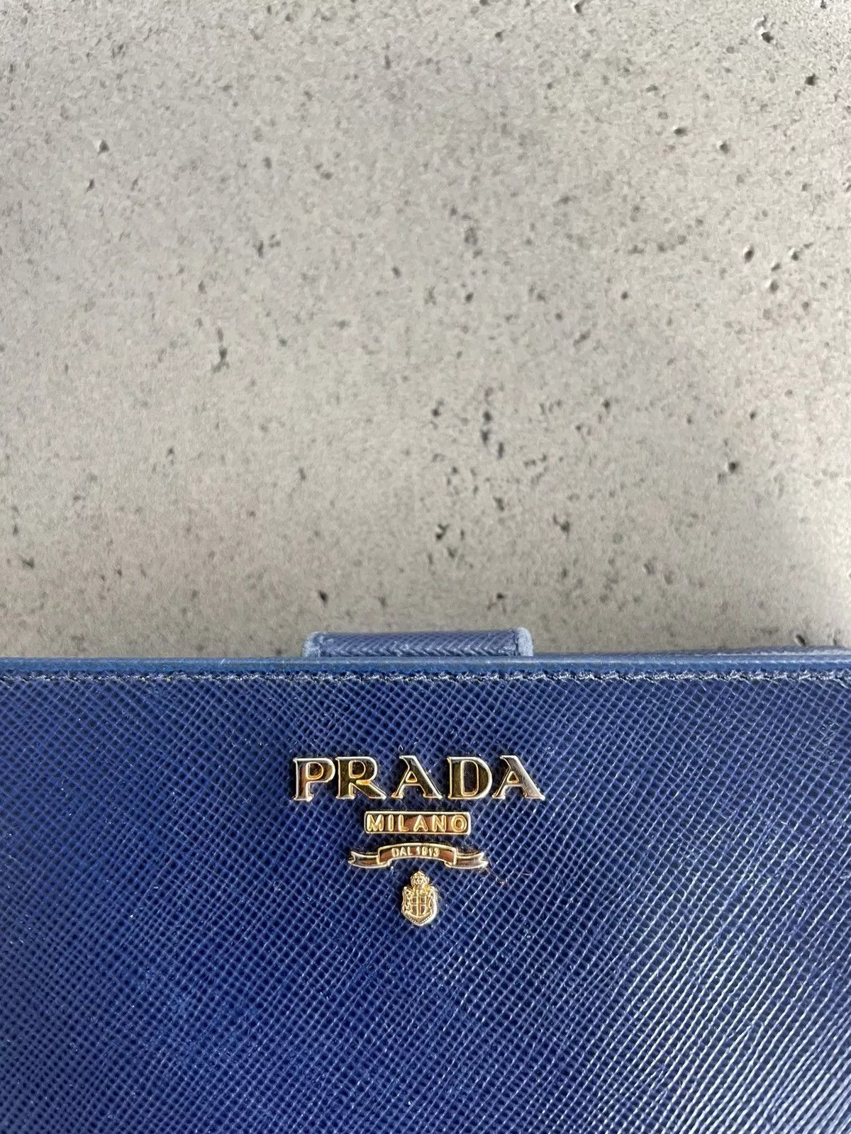 Prada Wallets Prada Saffiano Leather Bifold Wallet Blue