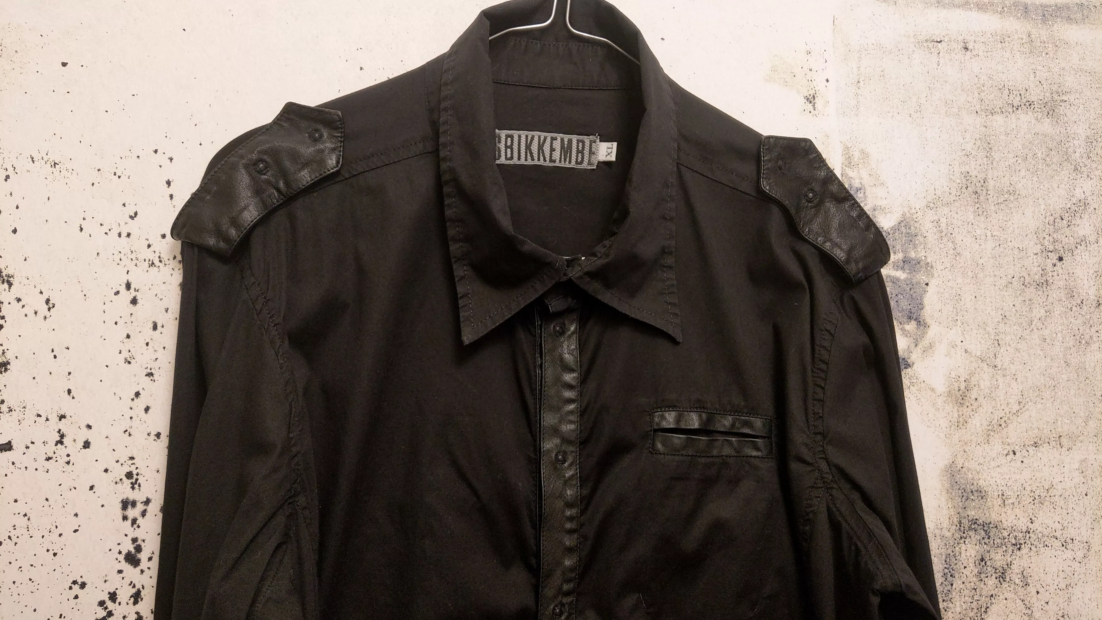 Dirk Bikkembergs Shirts Button Ups Dirk Bikkembergs Leather Goth Shirt 2012 Black
