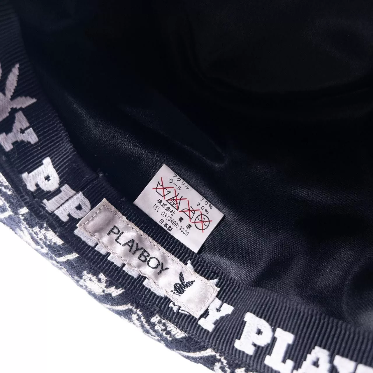 Playboy Hats Vintage Playboy Monogram Hat Black