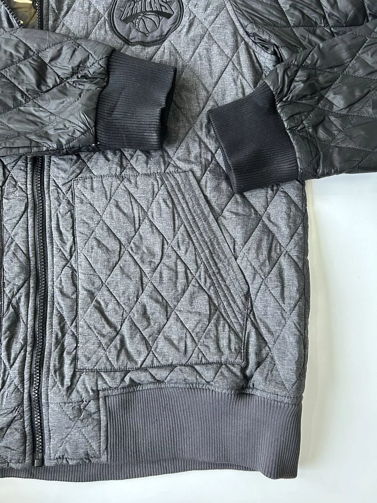 NBA Light Jackets NBA × Vintage NBA KNICKS 46 QUILTED VARSITY JACKET Gray