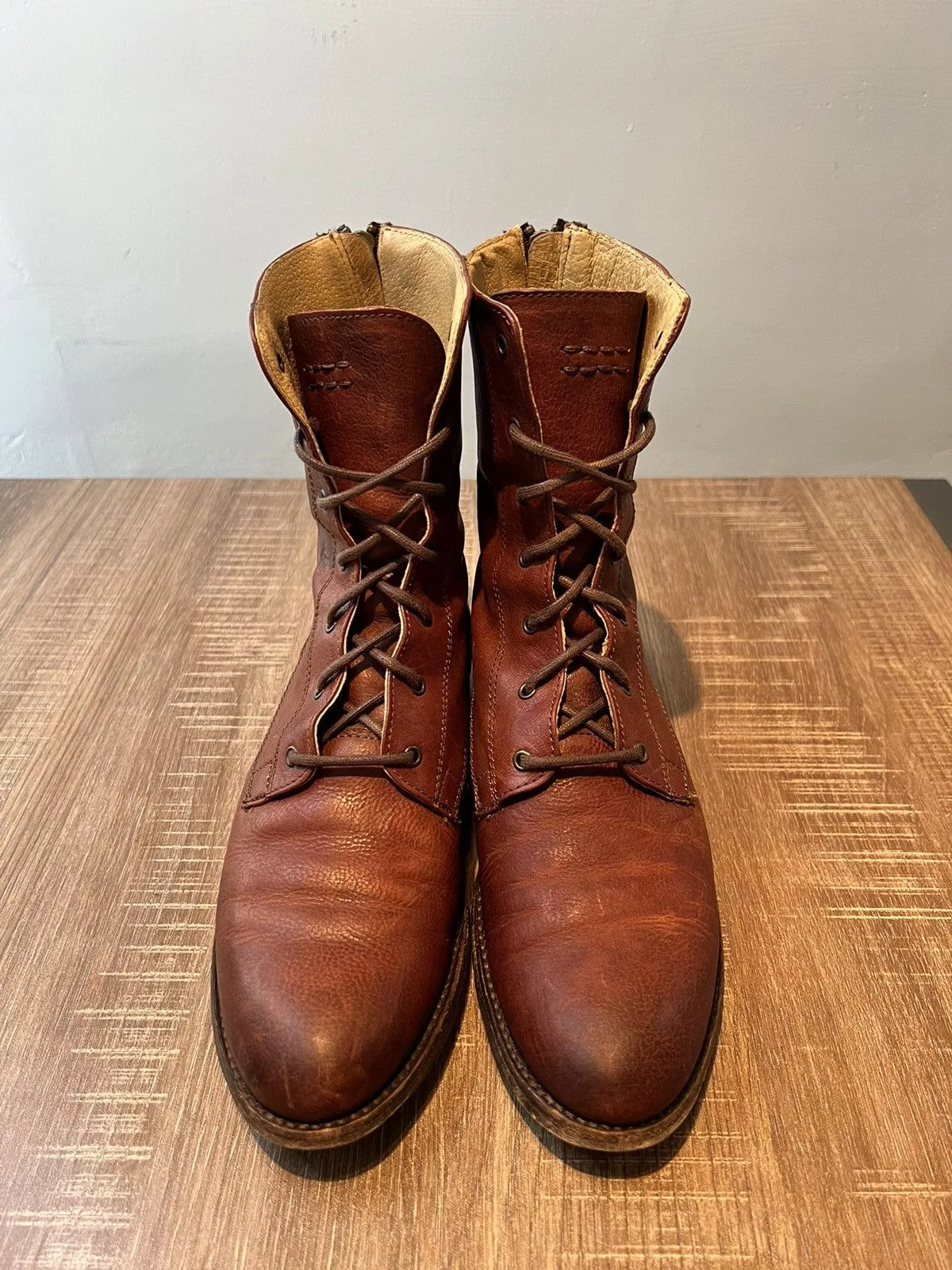 Frye Boots Womens 8 B 3476216 Brown Leather Zip Back
