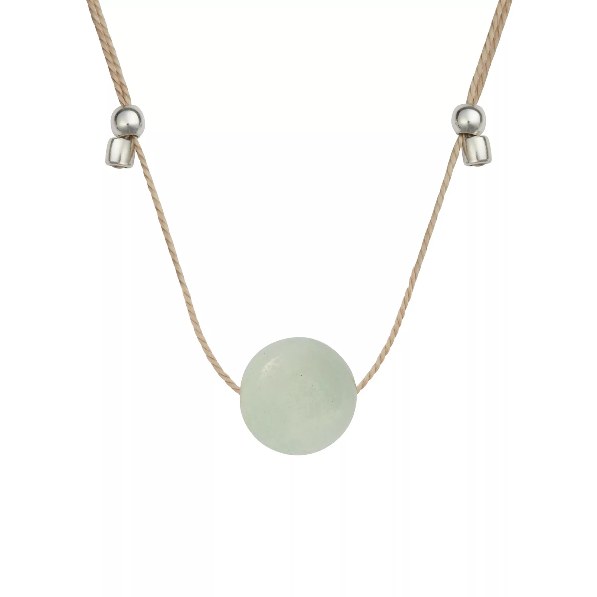 Crystal Ball Silk Slider - 10mm Gemstone Necklace