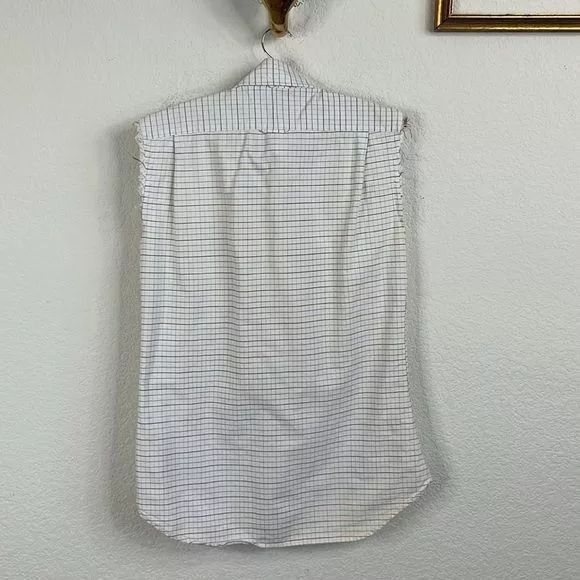 Thom Browne Shirts Button Ups Thom Browne Thom Brown Poplin Cotton 2009 Gridded Frayed Sleeveless Men' White