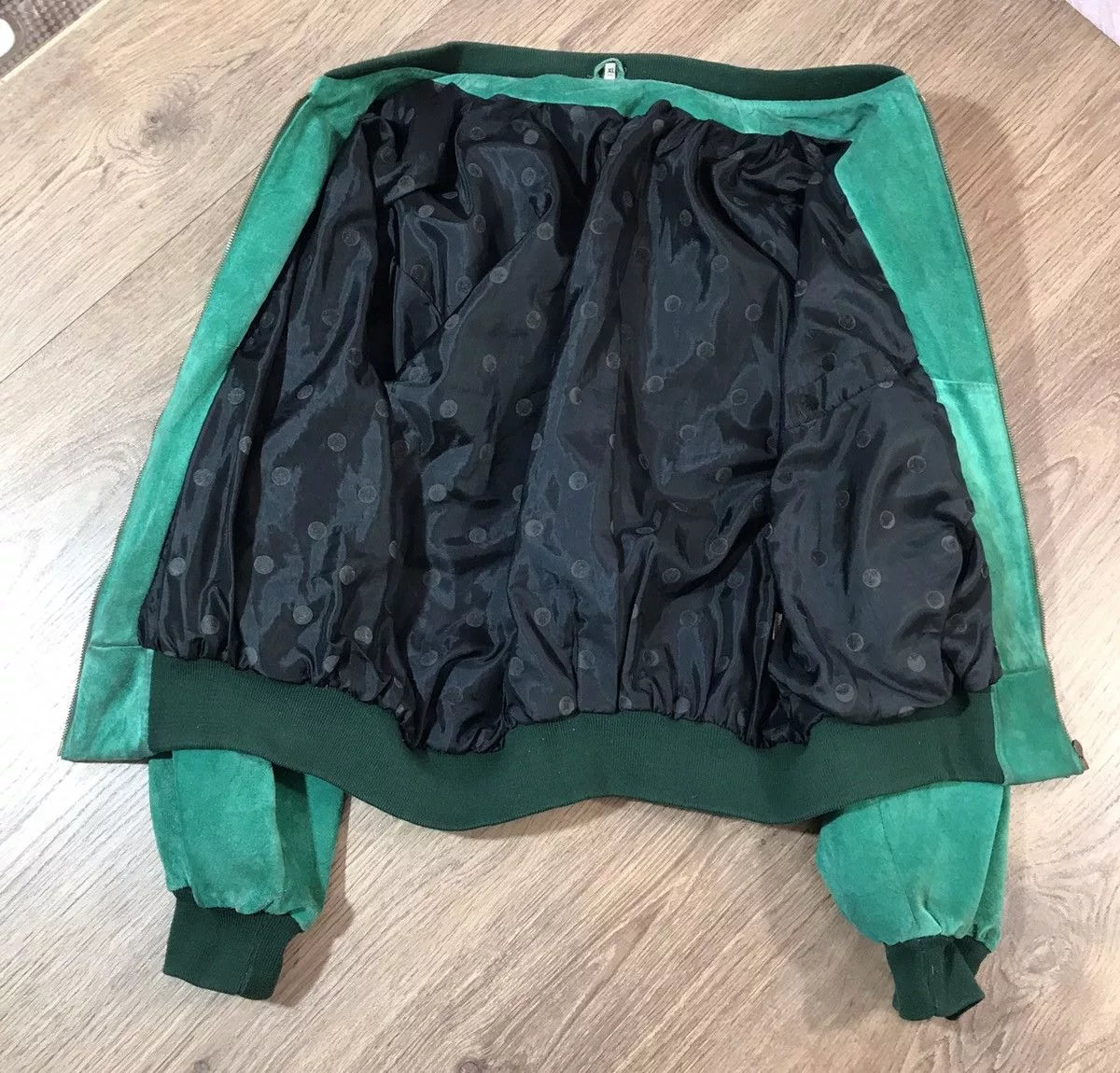 Vintage Leather Jackets Vintage Leather Bomber Jacket size XL Green