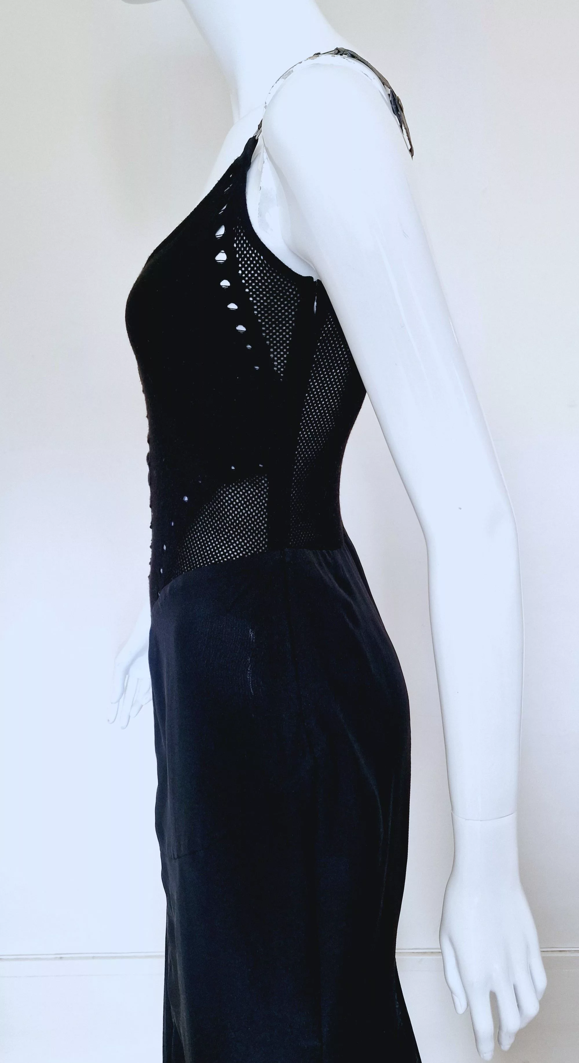Versace Maxi Dresses Gianni Versace Cutout Cut Out Net Bondage Medium LargeDress Black