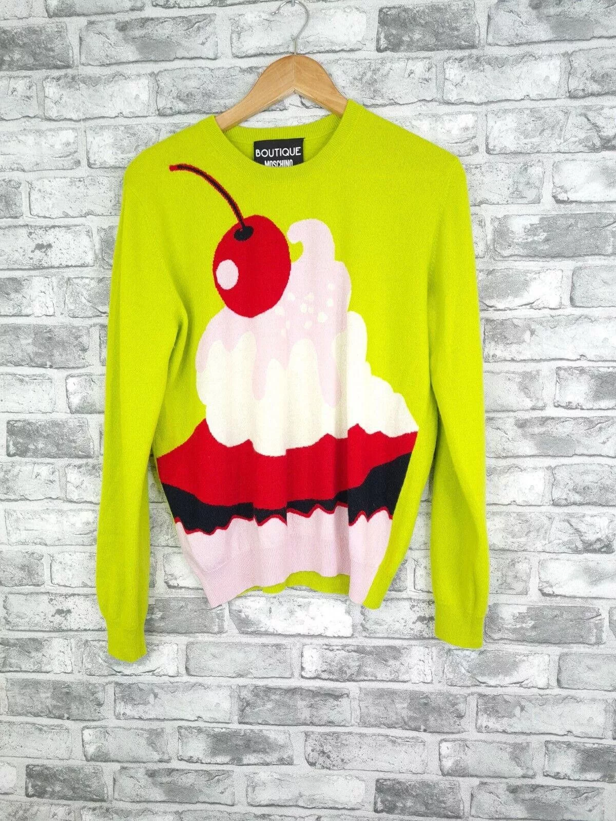 Moschino Sweaters Moschino Boutique Jumper Uk 12 Cashmere CupCake RARE Quirky Green