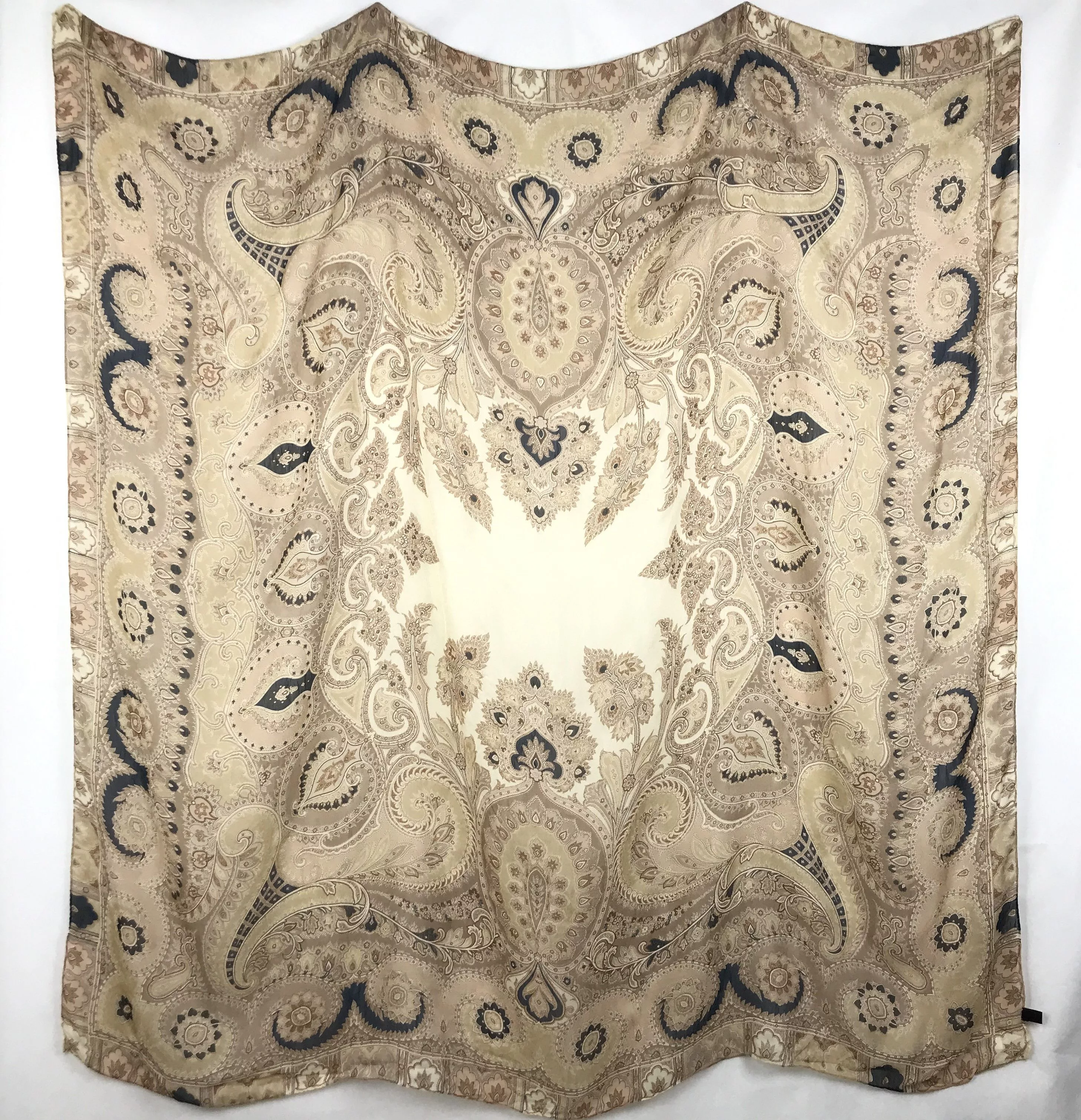 Etro Scarves Etro × Vintage Vintage Etro Milano Paisley Silk Scarf Brown