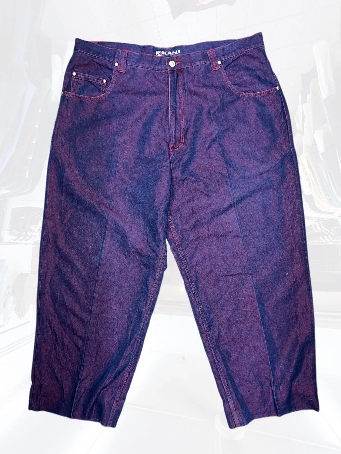 Karl Kani Denim Karl Kani × Vintage VINTAGE Y2K KARL KANI BIGGIE BAGGY DENIM JEANS Purple Streetwear