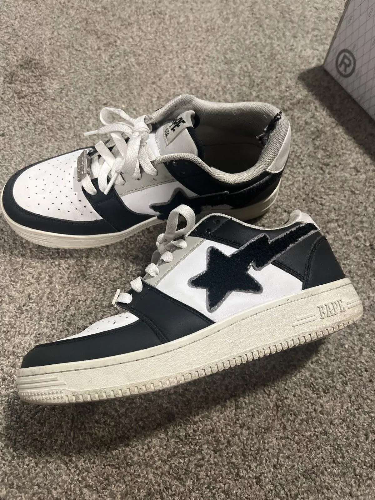 Bape Low Top Sneakers Bapesta Patched Black