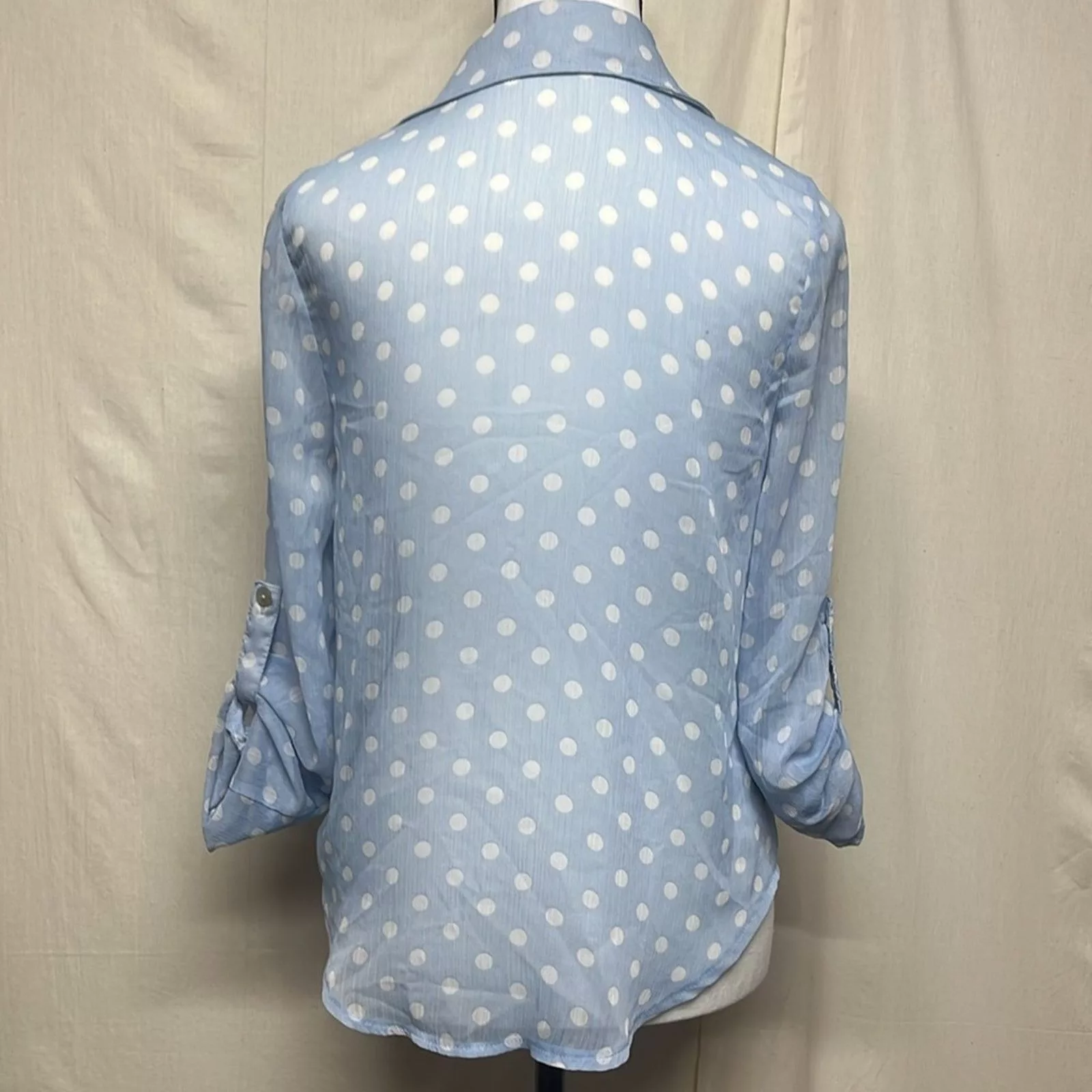 Other Blouses Other Polk a Dot Sheet Blouse Blue