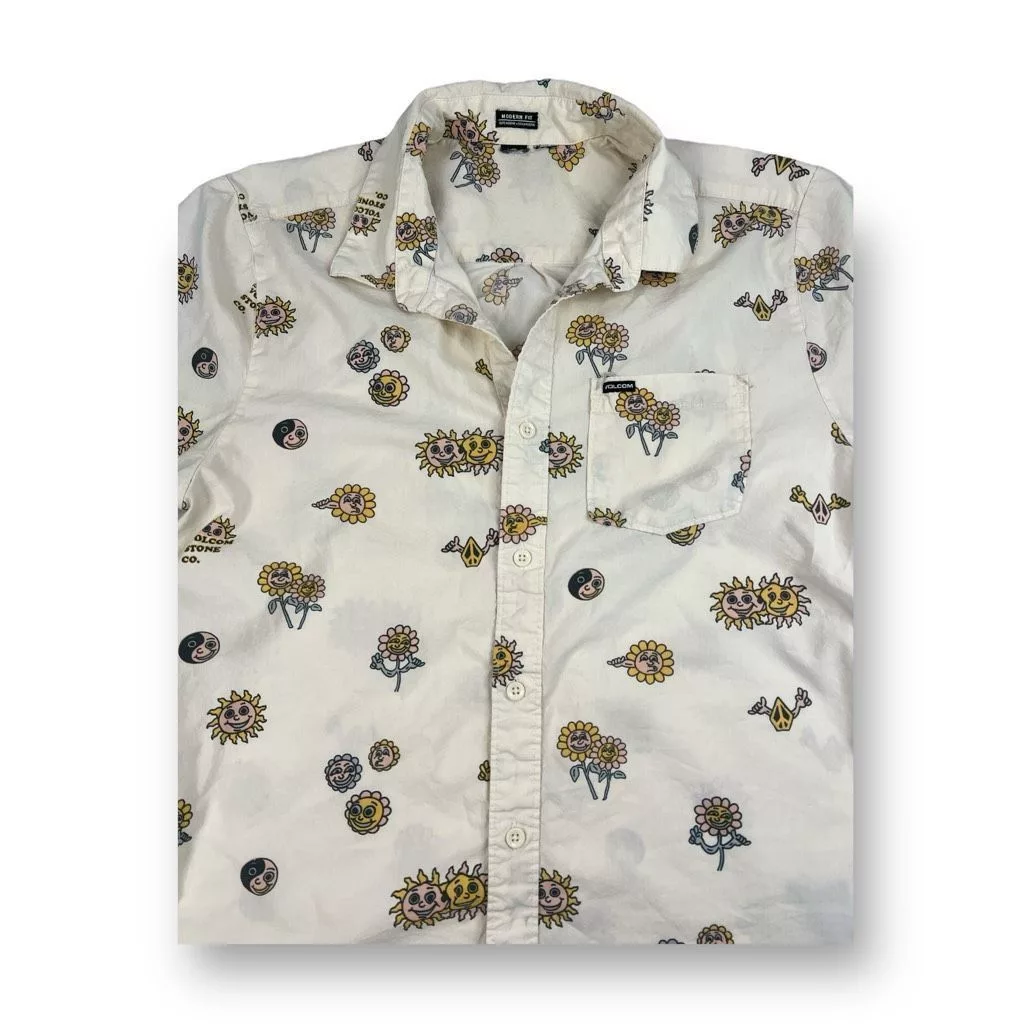 Vans Shirts Button Ups Vans Modern Fit Front Button Top Size Large White