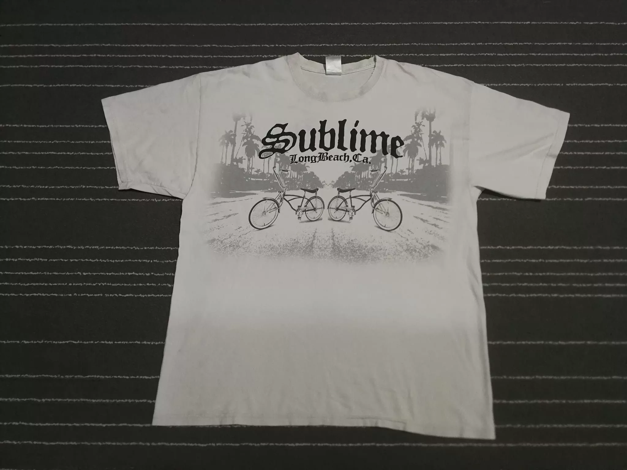 Gildan Short Sleeve T Shirts Gildan Y2K Sublime long beach ca band tee L White