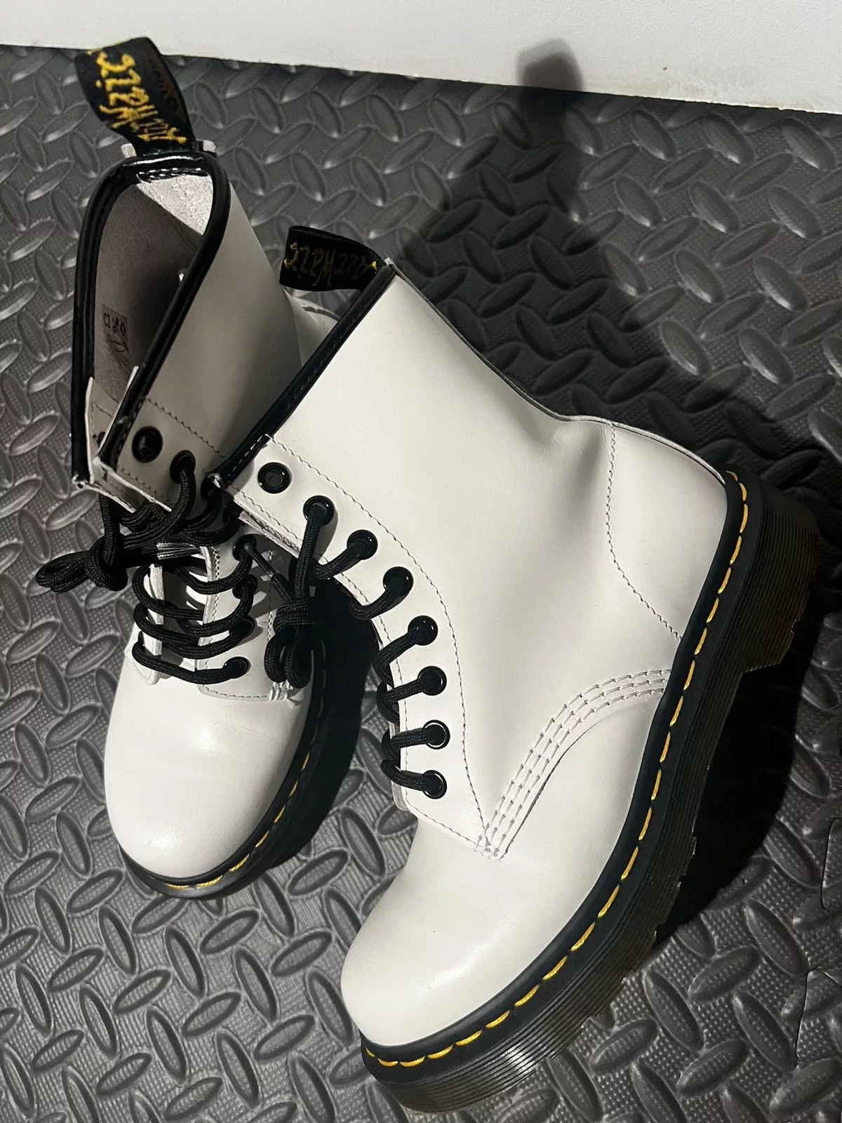 Dr. Martens Boots Dr. Martens 1460 White Smooth Leather Boots size 6 Womens